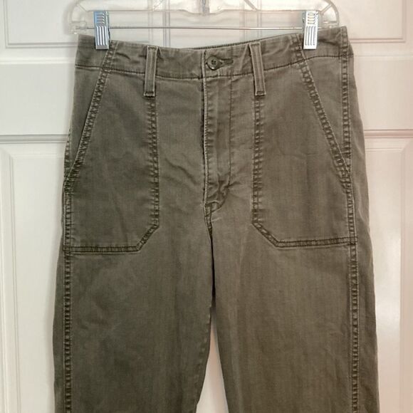 Levi Strauss green cropped high rise pants with stretch size 27 - Picture 2 of 9
